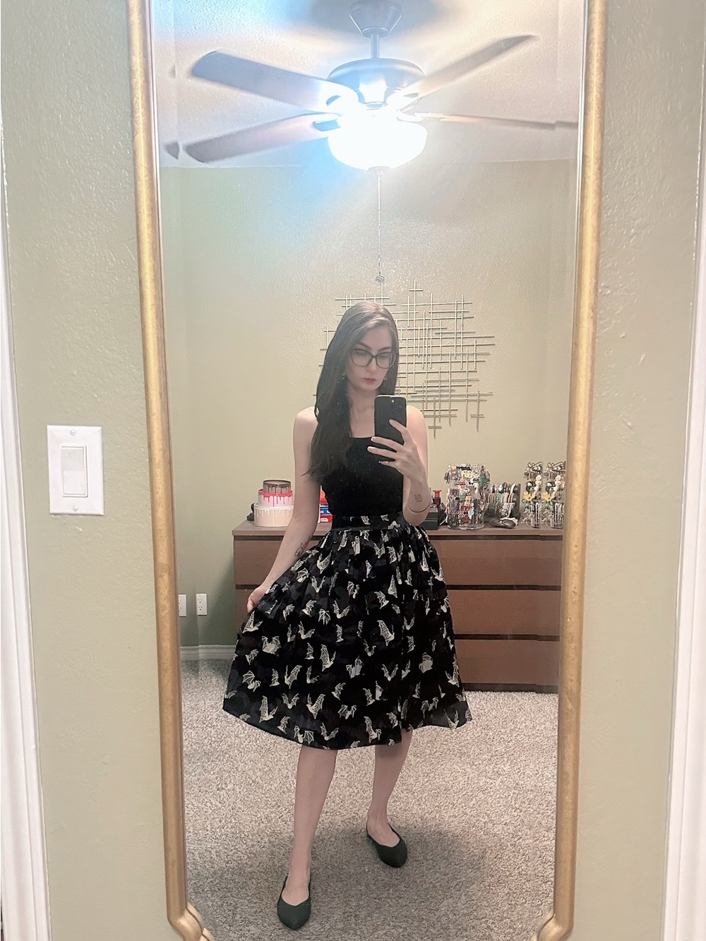 Black Midi Skirt - Women's - Picture 3 of 4